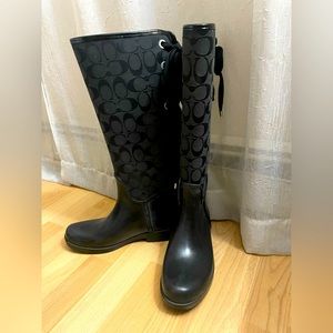 Coach rain boots, black, size 7